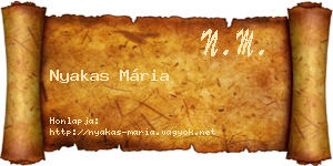 Nyakas Mária névjegykártya