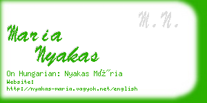 maria nyakas business card